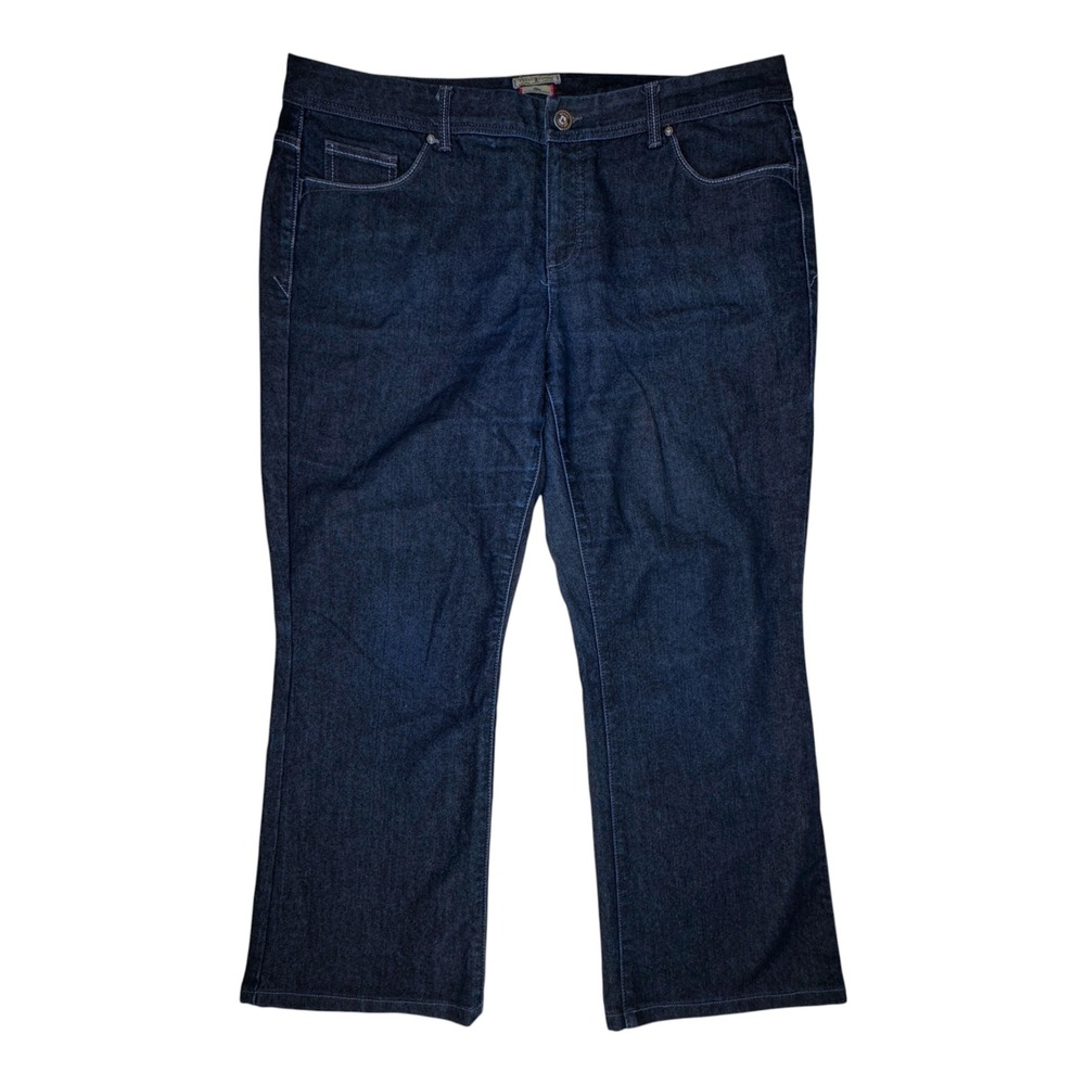Tommy Hilfiger Hope Bootcut Jeans Size 18 Dark Wash Embroidered Crest Y2K 2009